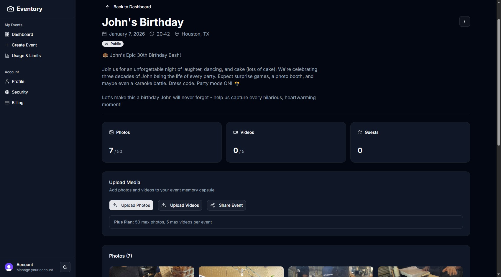 Eventory Event Gallery Screenshot